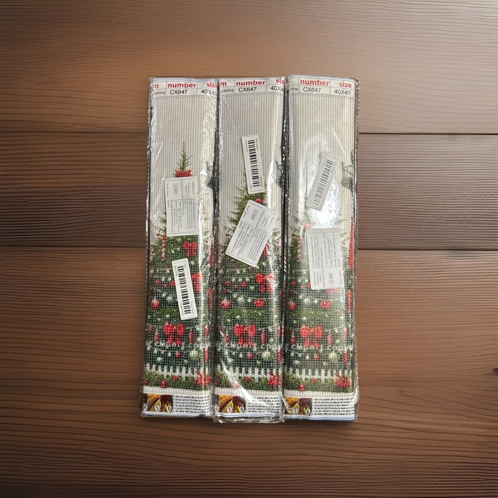 Diamond Art 40x40 D.P. By Number Christmas Tree‎ With Light House New Lot Of 2